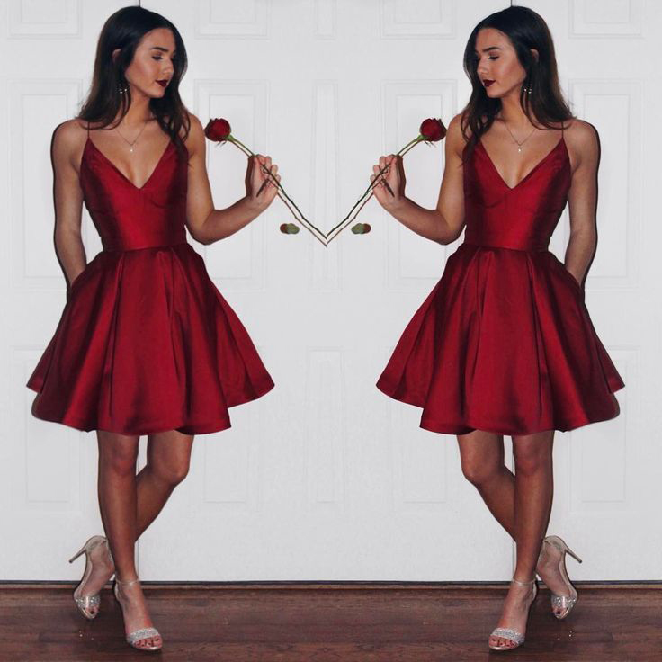 cute short red homecoming dresses