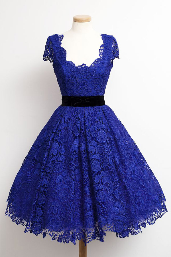 macy's blue homecoming dress