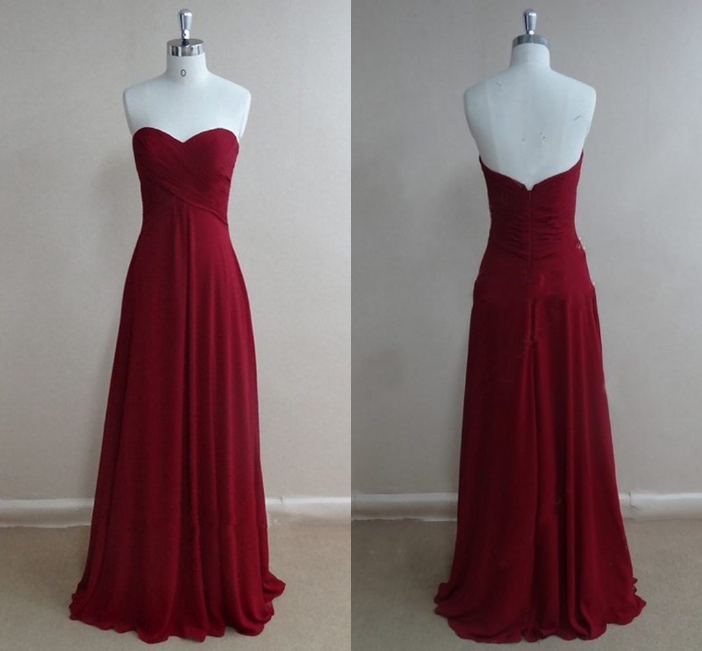 maroon sweetheart dress