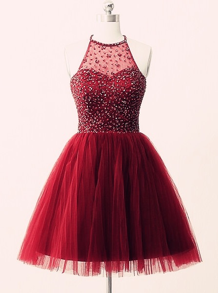 burgundy short homecoming dress