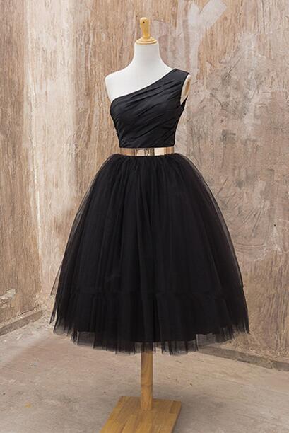 black tulle cocktail dress