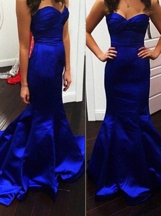 royal blue prom dresses mermaid style