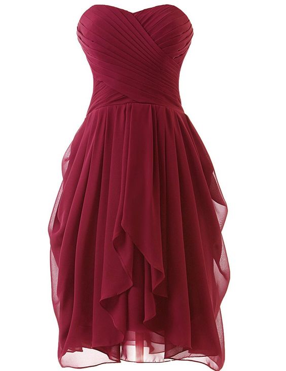 wine short bridesmaid dresses