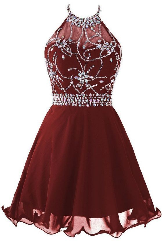 Wine Red Ocassion Dresses, Backless Short Prom Dress 