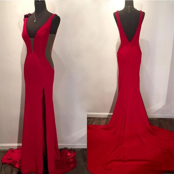 Sexy Red Mermaid Prom Dres..